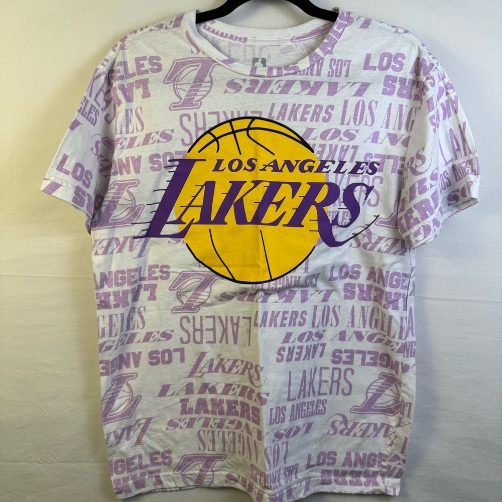 NBA Los Angeles Lakers T-Shirt Purple and White Unisex Size S